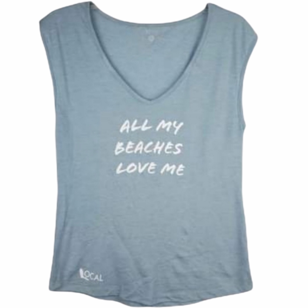 All my Beaches Love Me medium tee blue Florida top